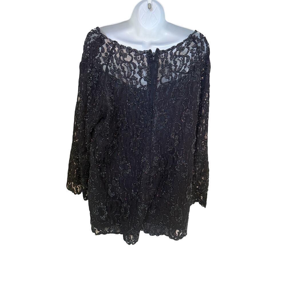 Vintage JKLARA Women’s Heavy Beading Top Neck Sheer Lace     16LW​